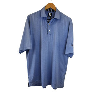FootJoy FJ Golf Polo Shirt Men's L Blue Stretch Wicking‎ *Flaw